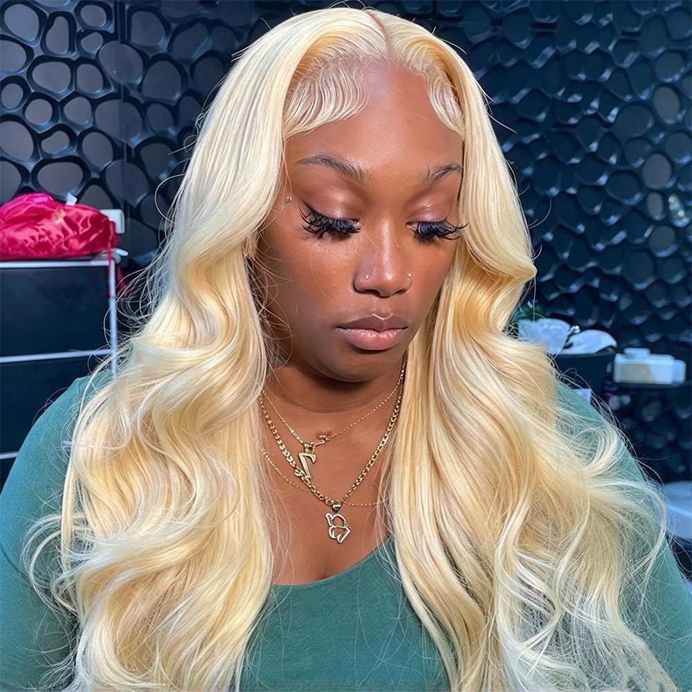 613 Blonde Body Wave Lace Front Wig - Peruca com frente de renda, cor