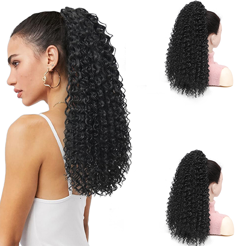 Rabo de Cavalo Afro Cacheado c - Drawstring Afro Curly Puff Ponytail avaliação e preço