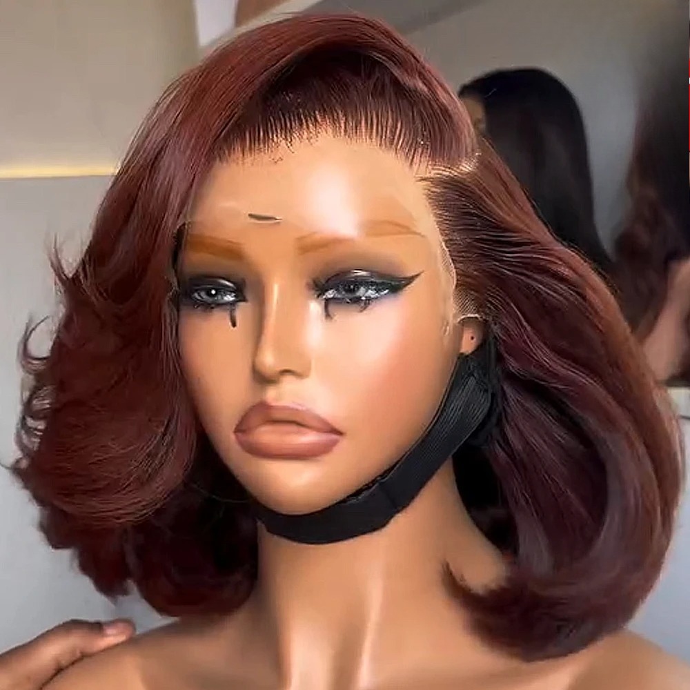 Peruca Sintética Bob Marrom Av - Pre Parted 13X4 Lace Front Bob Wig avaliação e preço