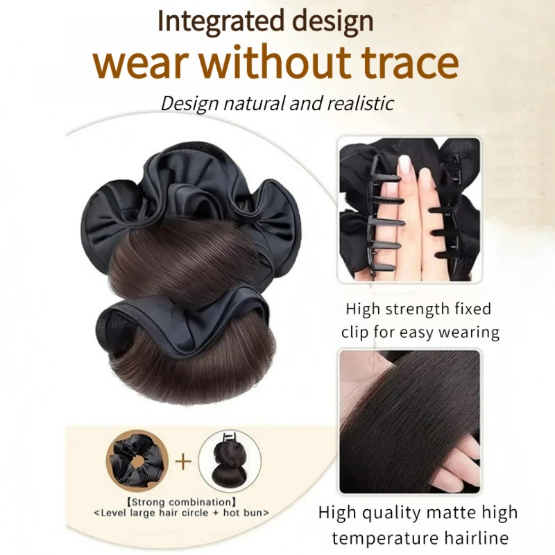 Novo Laço de Cabelo Sintético  - Claw Clip Messy Bun Hair Piece avaliação e preço